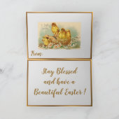 Vintage 4 Kippen Paasvakantie gevouwen kaarten (Binnen)