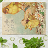 Vintage 4 Kippen Paasvakantie Theedoek (Gevouwen)