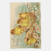 Vintage 4 Kippen Paasvakantie Theedoek (Verticaal)