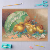 Vintage 4 Kippen Paasvakantie Tissuepapier (Craft)