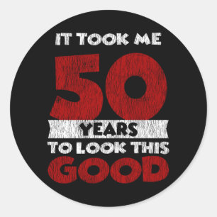 Vintage 50 Jaar Oude Grappige 50e Verjaardagscadea Ronde Sticker