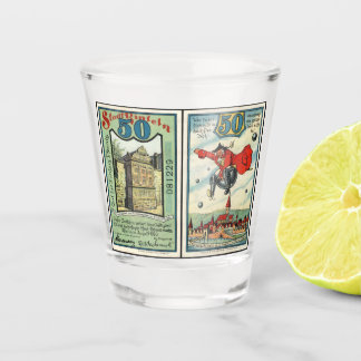 Vintage 50 Pfennig Notgeld Bankbiljet Shotglas Shot Glas
