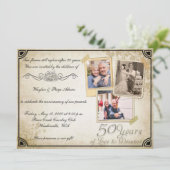 Vintage 50e verjaagingsfeest kaart (Staand voorkant)