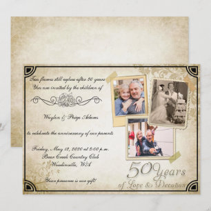 Vintage 50e verjaagingsfeest kaart