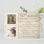 Vintage 50e verjaardagsviering kaart (Staand voorkant)