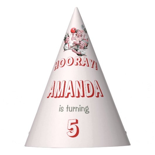 Vintage 50s Classic Eenvoudige Kinderen Verjaardag Feesthoedjes (Voorkant)