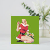 Vintage 50's Pinup Girl Kaart (Staand voorkant)