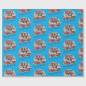Vintage 50's truck kerst cadeaupapier (Vlak)