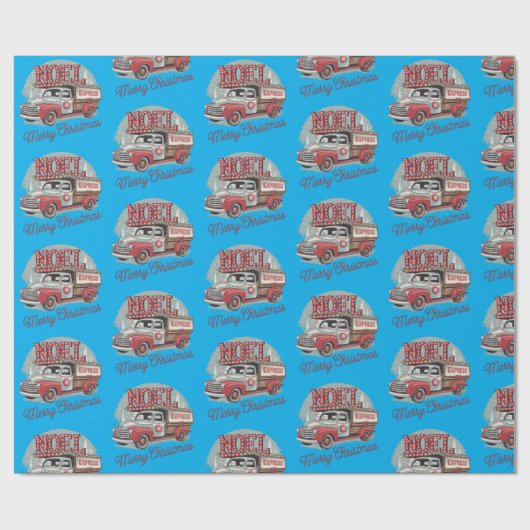 Vintage 50's truck kerst cadeaupapier (Vlak)