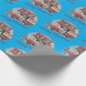 Vintage 50's truck kerst cadeaupapier (Hoek)