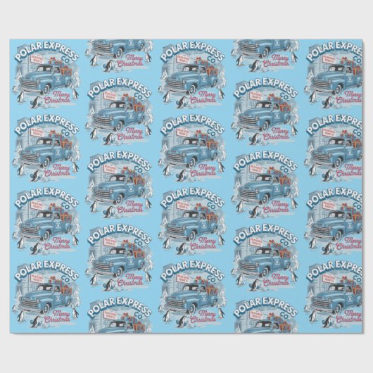 Vintage 50's truck kerst cadeaupapier (Vlak)