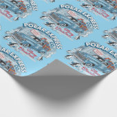 Vintage 50's truck kerst cadeaupapier (Hoek)