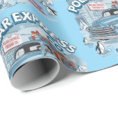 Vintage 50's truck kerst cadeaupapier (Rol Hoek)