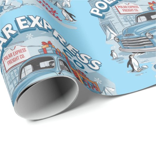 Vintage 50's truck kerst cadeaupapier (Rol Hoek)