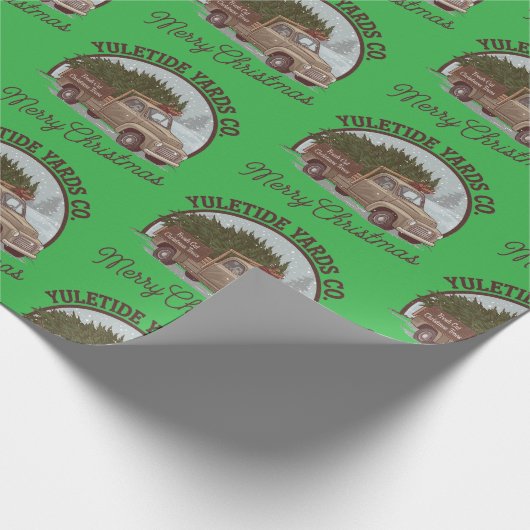 Vintage 50's truck kerst cadeaupapier (Hoek)