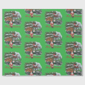 Vintage 50's truck kerst cadeaupapier (Vlak)