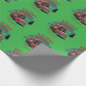 Vintage 50's truck kerst cadeaupapier (Hoek)