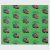 Vintage 50's truck kerst cadeaupapier (Vlak)
