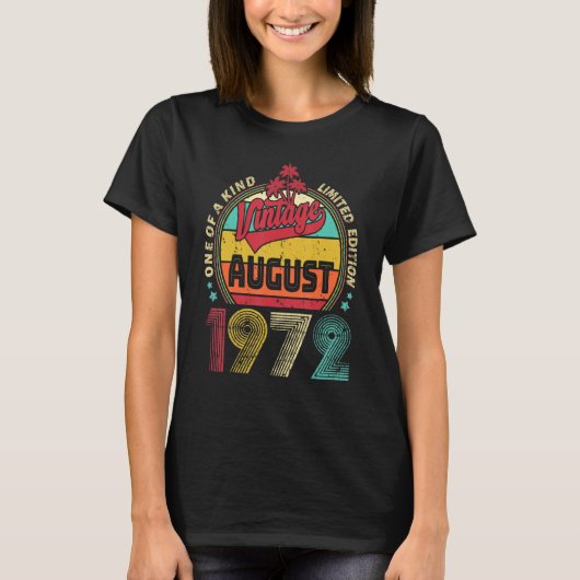 Vintage 50ste verjaardag Geweldige sinds augustus  T-shirt (Voorkant)
