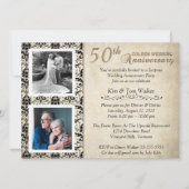 Vintage 50th verjaardagsfeest kaart (Voorkant)