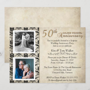 Vintage 50th verjaardagsfeest kaart
