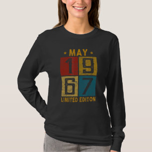 Vintage 55 jarig mei 1967 geboren in 1967 55 jaar t-shirt