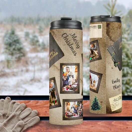 Vintage 5 Fotoalbum Collage Christmas Thermosbeker