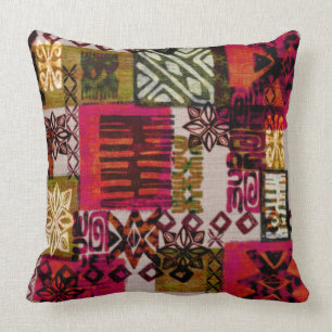 Vintage 60 jaar Hawaiian barkcloth stijl kussen