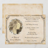 Vintage 60e Jubileum feestdag Kaart (Voorkant / Achterkant)