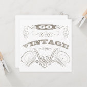 Vintage 60e verjaardag kaart (Voorkant / Achterkant in situ)