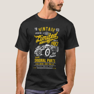 Vintage 60e Verjaardag Race Car Born 1963 60 Geboo T-shirt