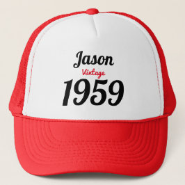 Vintage 60e verjaardag voeg uw naam & jaar toe trucker pet