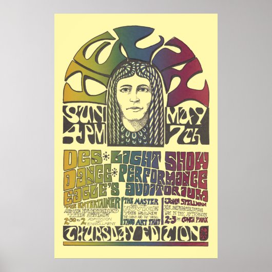 Vintage 60's Cover / Event Psychedelic Art Poster (Voorkant)