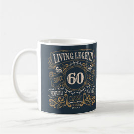 Vintage 60th Birthday Mug – Living Legend Design Koffiemok