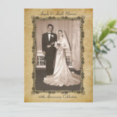 Vintage 60th verjaardagsfeest kaart (Staand voorkant)