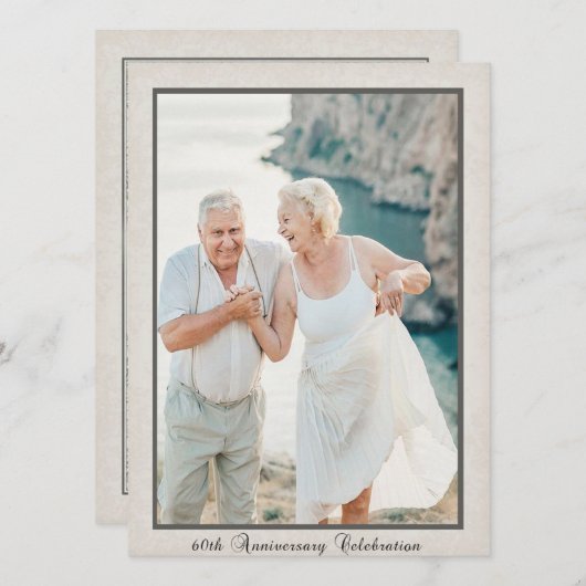 Vintage 60th verjaardagsfeest viering kaart (Voorkant / Achterkant)