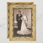 Vintage 60th verjaardagsviering kaart (Voorkant / Achterkant)