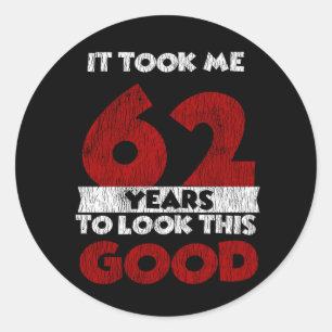 Vintage 62 Jaar Oud Grappig 62e Verjaardagscadeau Ronde Sticker