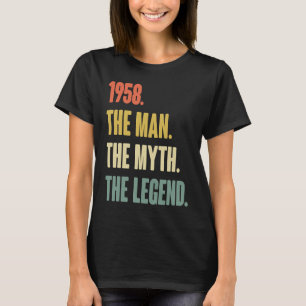 Vintage 63 e verjaardag 1958 voor 63 jaar oud Man T-shirt
