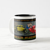 Vintage 66 tweekleurige koffiemok (Voorkant links)
