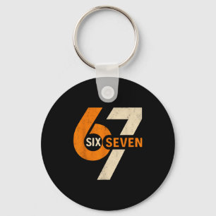 Vintage 67 Zes Zeven 6 7 Nummer Retro 67 Meme Sleutelhanger