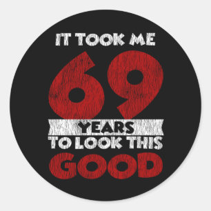 Vintage 69 Jaar Oud Funny 69e Verjaardagscadeau Ronde Sticker