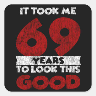 Vintage 69 Jaar Oud Funny 69e Verjaardagscadeau Vierkante Sticker