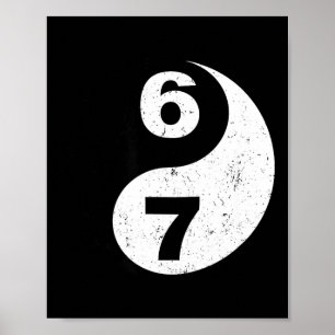 Vintage 6 7 Yin Yang Namaste Zes Zeven Nostalgie Poster