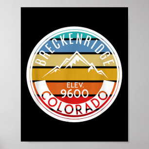 Vintage 70-80-jaren Breckenridge Colorado Rocky Mo Poster