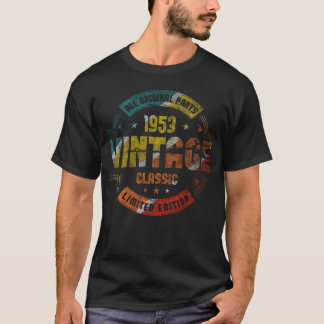 Vintage 70 Birthday Decorations Men 70th BDay 1953 T-shirt