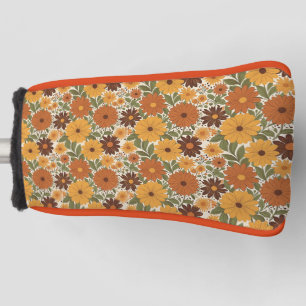 vintage 70-er jaren stijl bloemen/bloem golfheadcover