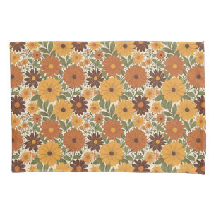 vintage 70-er jaren stijl bloemen/bloemig kussensloop