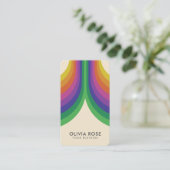 Vintage 70-s Retro regenboog Visitekaartje (Staand voorkant)