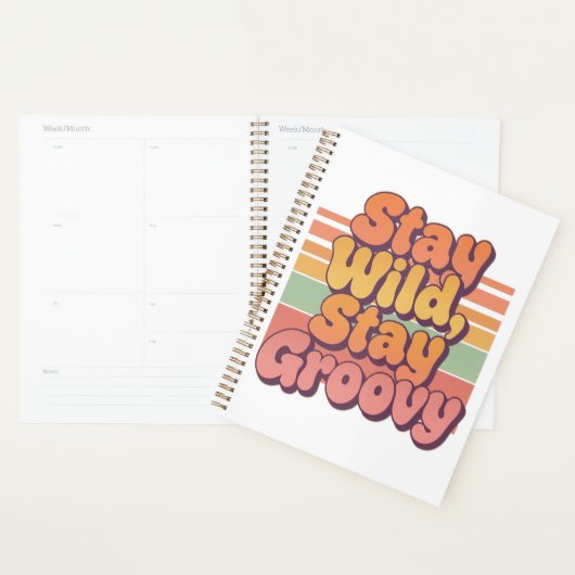 Vintage 70s hippie blijf wild blijf groovy planner (Display)
